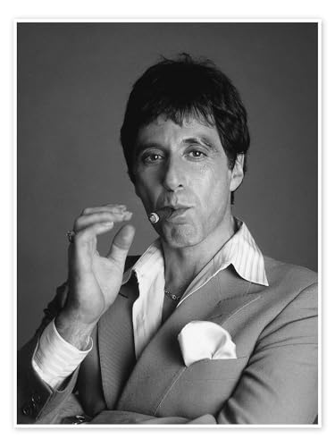 Al Pacino - Scarface Poster 30 x 40 cm Noir et blanc Tableaux Décoration murale