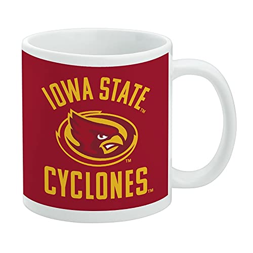 Iowa State Cyclones Ceramic Coffee Mug, Novelty Gift Mugs for Coffee, Tea and Hot Drinks, 11oz, White