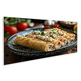 islandburner Bild auf Leinwand Überbackene Cannelloni mit Ricotta und Spinat für Küche Feinschmecker Restaurant Bilder Wandbilder Poster