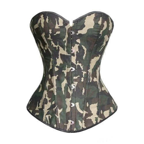 Corset Women Green Camouflage Print Boned Corset Waist Corset Sexy Corset Waist