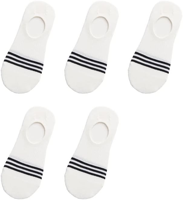 5 Pairs Men Spring Summer Striped Cotton Boat Socks Breathable Sweat-absorbent Invisible Short Sock