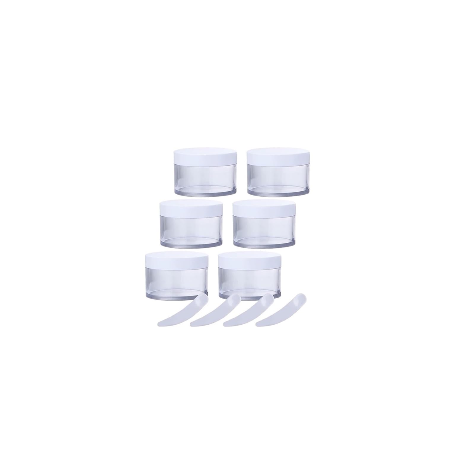 dfEDRd Plastic Cosmetic Jar, Pack of 6, Empty Transparent 200 g with Screw Lid, ml Container for Facial Mask Lotions Cream(30ml)