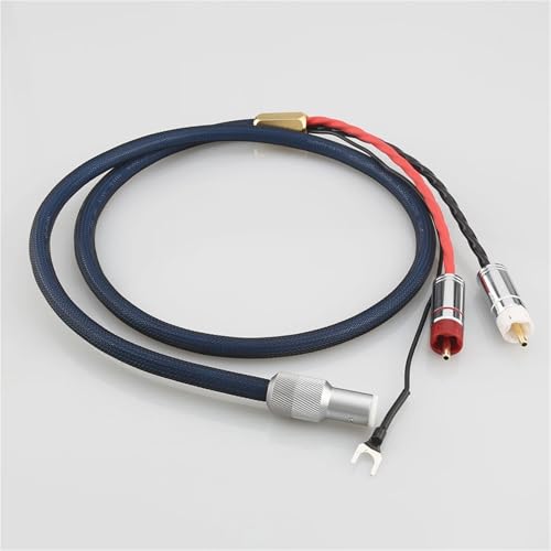 Cable de audio OFC Silver Plated con plug Spade y RCA 3M miniatura 3