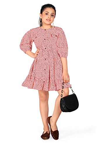 Image of Fashion Dream Girl's Fit And Flare Knee Length Polyester Blend Dresses