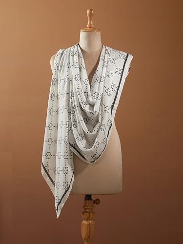 Image of Viscose Scarf for Women | Lightweight & Long | Stole for Women - Stylish Design | Neck Scarf, Hair Scarf, & Head Scarf for Women & Girls | All Season Accessory