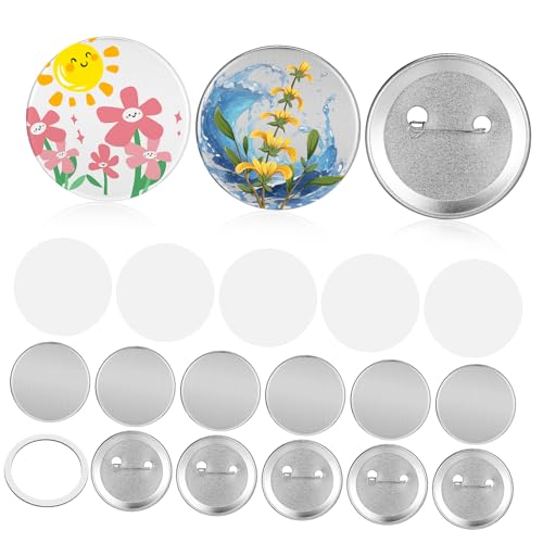 CIMAXIC Button Badge Pins Button Maker Kit 100pcs Round Pins Badge Making Supplies Craft Iron