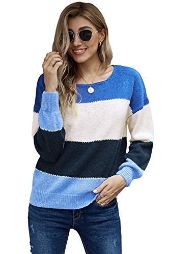 Image of ANCAPELION Women's Casual Sweater Pullover Winter Basic Sweatshirt Long Sleeve Cozy Knitted Jumper Tops Loose Fit
