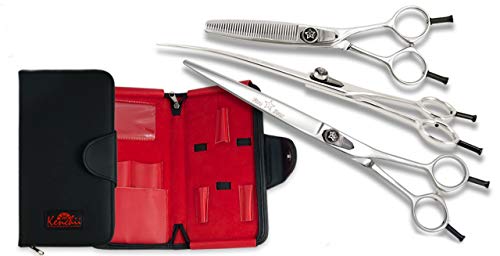 Kenchii Five Star Even Handle Dog Grooming Shears, 8.5 Inch Set Shears, Light Weight, Heavy Duty Pet Grooming Scissor for Dogs, Cats and Other Animals