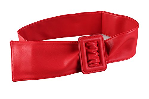 Soft PU Faux Leather Obi Belt Vintage Wide Cinch Waist Belt with Buckle3