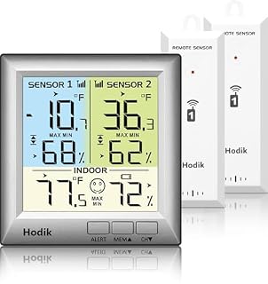 Wireless Freezer Thermometer with Alarm Refrigerator Thermometer, Fridge Freezer Alarm Thermometer Digital with 3 Adjustable Backlight and 330FT Remote Range for Kitchen Home Restaurant (Silver) - Amazon product rated Grade A