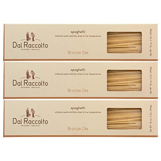 Dal Raccolto Bronze Die Cut Pasta, Spaghetti, 1 lb (Pack of 3)