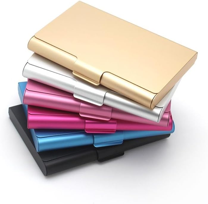 Stainless Steel Card Holder Aluminum Alloy Business Card Case Bank Credit ID Card Wallet Storage Box(Black-JoJo's Bizarre Adventure1)