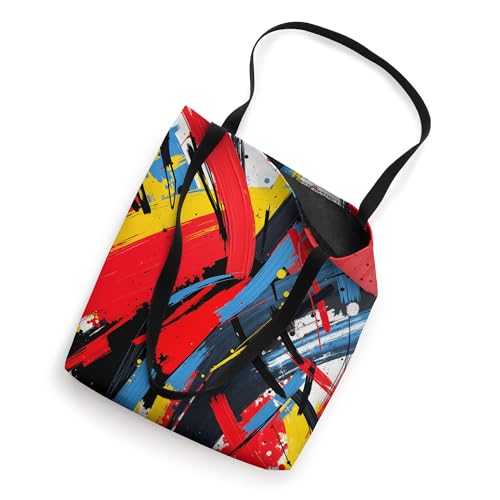 Bolso tote con diseño gráfico moderno líneas coloridas miniatura 2