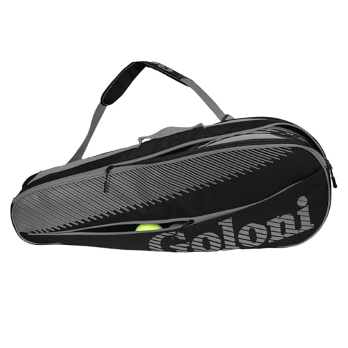Goloni Bolsa De Tênis Para 3-4 Raquetes Com Bolso Frontal Extra Outros Itens Essenciais, Alça Ombro Removível Tênis, Cinza