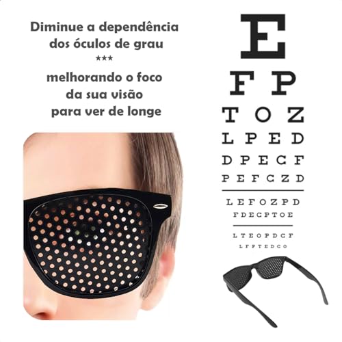VIRTAX Óculos Para Miopia Astigmatismo Hipermetropia Reticulado Pinhole Furadinho Anti-Fadiga Tratam