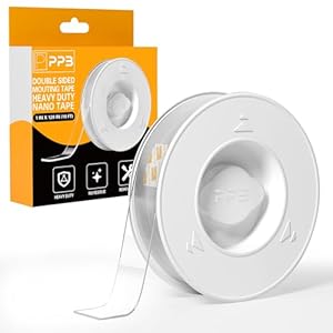 PPB Double Sided Adhesive Tape Heavy Duty, Removable Mounting Tape, Nano Tape, Clear Two Sided Wall Adhesive Strips for Home, Office, Car, Outdoor Use, 10FT