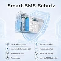 Dyness 24V 100Ah LiFePO4 Lithium Batterie, 2.56kWh Server Rack Akku mit Bluetooth, 6000 Zyklen, Eingebautes 100A BMS, CAN/RS485, Lithium für Solar, Off-Grid, Wohnmobil, Haus-Notstrom – Ansicht 2