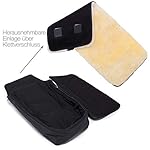 WERNER CHRIST BABY, Kinderwagen-Fußsack CORTINA – Thermo Winterfußsack (Kinder ab 6 - bis 36 Monate), mit herausnehmbarer Lammfelleinlage, medizinisches Fell, in Black (schwarz)
