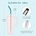 Soledea 40 oz Straight Metal Straws for 40 oz Stanley Tumbler, 6 Pcs Stainless Steel Reusable Drinking Metal Straw with Colourful Silicone Tips,Straw for Glass Cups, BPA FREE