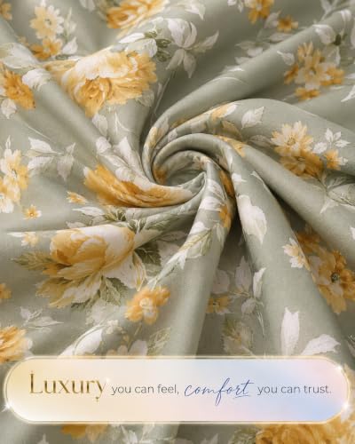 Image of VAS COLLECTIONS 240 TC Premium Cotton Single Bedsheet, Soft Breathable Comfortable Floral Printed Bed Sheet, Elegant Durable Bedding for Bedroom, Easy Care Single Bed Cover,60 x 90 Inches - Ochre