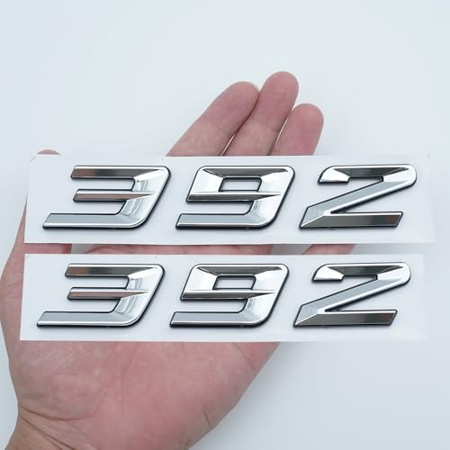 Image of Pair Set 392 Passenger & Driver Side Rear Badge Emblem Body Nameplate Raised Sticker Decal (Silver)