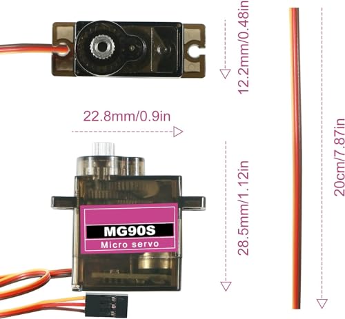 Image of REES52 4 Pack MG90S Servo 9G Servo Metal Gear Micro Servo for Aurduino Project RC Helicopter Planes Boat Robot Car