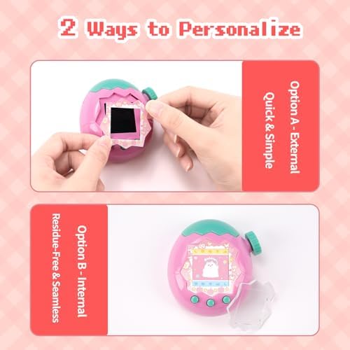 BUBBLELOGUS Apple Case for Tamagotchi Paradise, 4-iaradisen-1 Shockproof Silicone Protective Cover Kit with Faceplate, Flower Dial Cap & Charm, Kawaii Accessories for Girls & Adults (RED) - 3