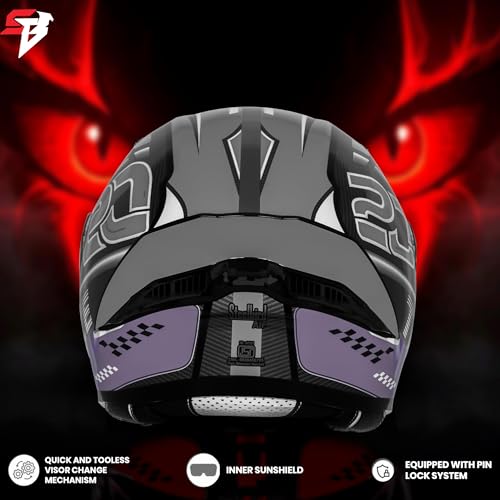 Image of Steelbird SBA-20 Trace ISI Certified Flip-Up Graphic Helmet for Men and Women with Inner Silver Sunshiled