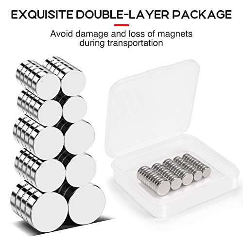 Image of 50Pcs Fridge Magnet 3 Sizes Small Magnets, 8x3mm,10x3mm,12x3mm | Different Size Refrigerator Magnet Rare Earth Magnet Strong Neodymium Magnets for Whiteboard Crafts DIY Office