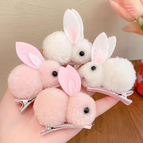 Pinzas de cabello con diseño de conejo de peluche para mujer miniatura 7
