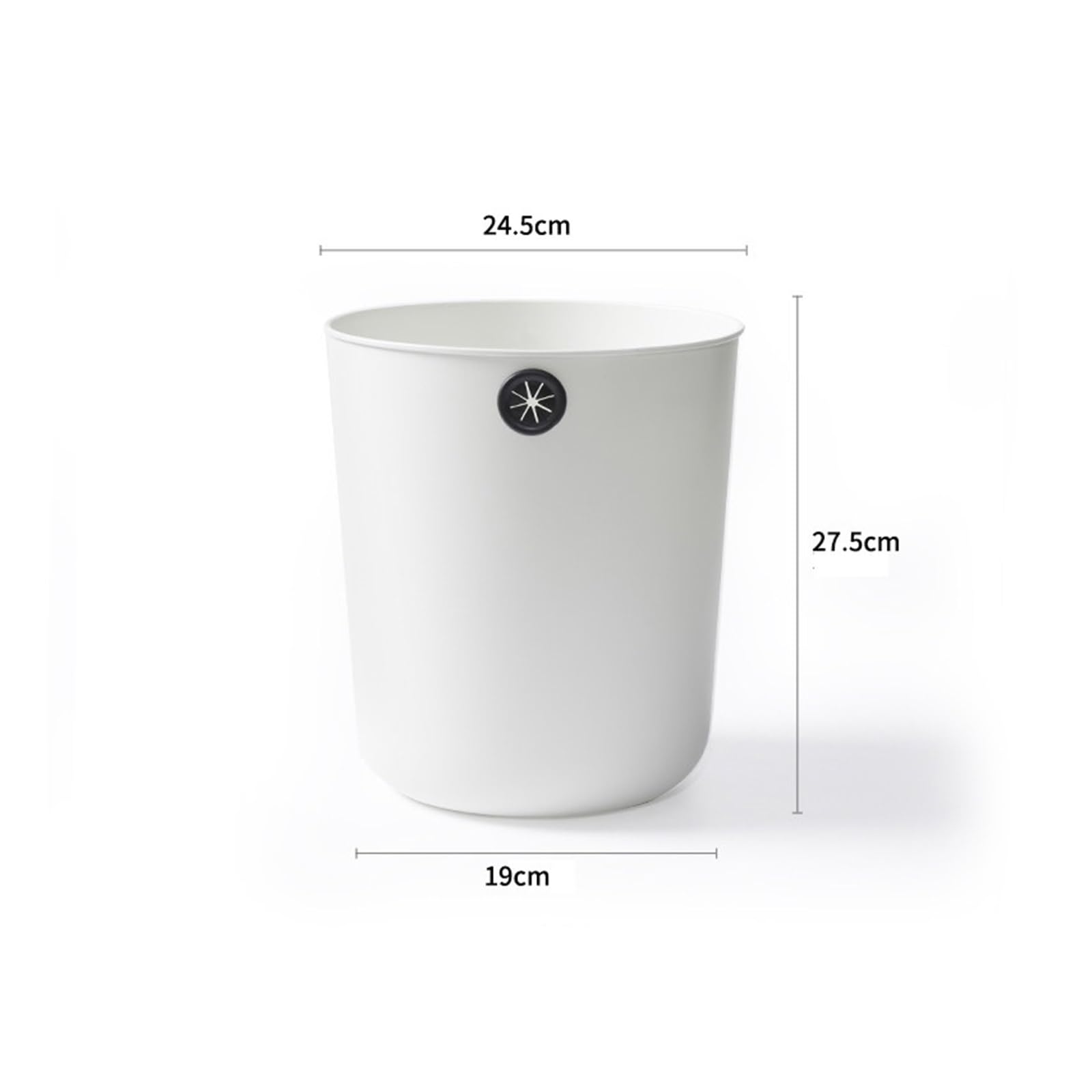 Bidone della spazzatura Soggiorno Pattumiera Casa Cucina Bagno WC(Bianco,Grande)