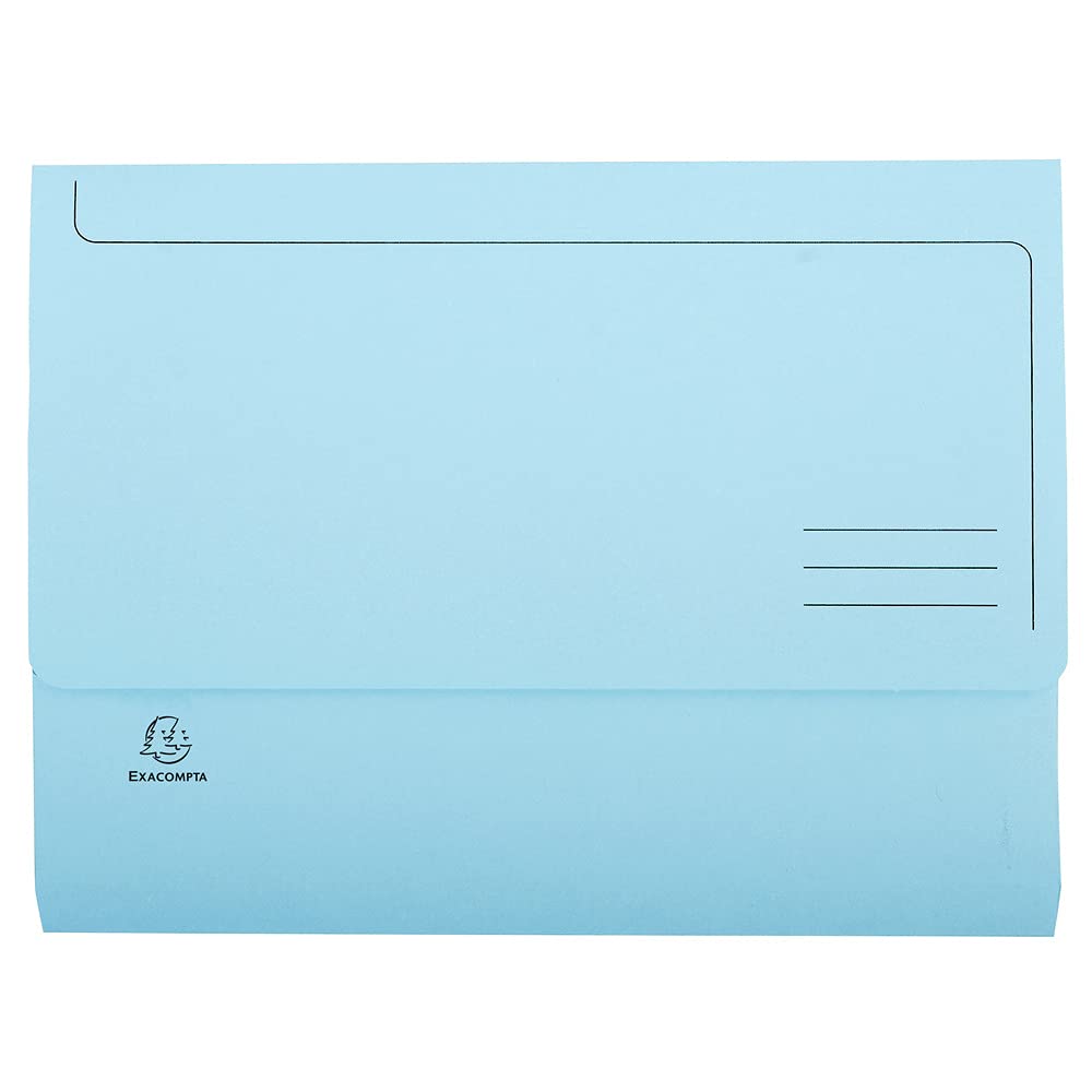 Exacompta 46772E Cartelle con Tasca, 32.50 x 24.50 x 10 cm, Blu