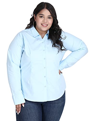 Image of Blue Ronin Full Sleeve Stylish Western Official Formal Shirts for Women Regular Fit Plus Size