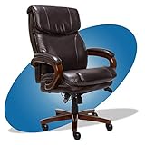 La-Z-Boy Big and Tall Trafford Executive Office AIR Technology, High Back Ergonomic Chair with Lumbar Support, Brown Bonded Leather