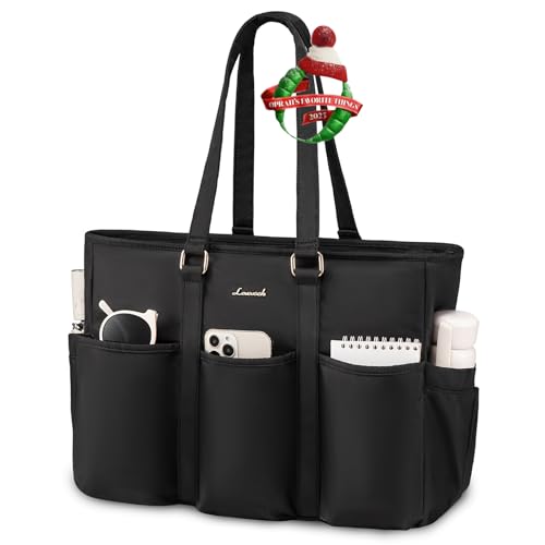 LOVEVOOK Laptop Tote Bag for Women Work, Teacher Tote Bag Nurse Bag With Large Cup Holder, Utility Professional Computer Bag For Work/Travel/College/Daily, Large Purse Handbag With Multi Pockets