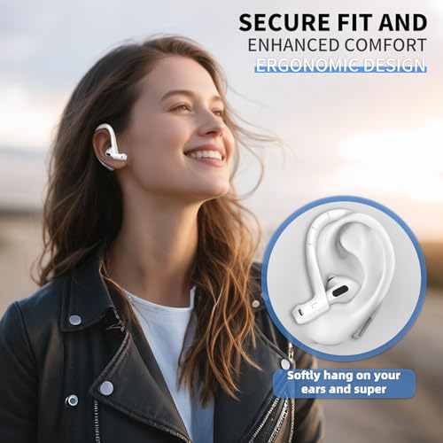 Image of Anti-Slip Ear Hooks for AirPods Pro 3 (2025), Comfortable Fit | Sports Anti-Loss | Memory Titanium Alloy Ear Hooks Compatible for AirPods Pro 3rd Generation Earbuds Accessories with Lanyard, White