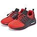 Ugmikdo Kids Shoes Boys Girls Running Tennis Athletic Shoes Breathable Lightweight Fashion Sneakers for Sports Athletic Gym Walking Red Black Size 3 Little Kid