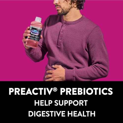 Image of Pedialyte AdvancedCare Plus Electrolyte Hydration Drink | Has 33% More Electrolytes and Has PreActiv Prebiotics | Raspberry Lemonade | 1 Liter, Pack of 4