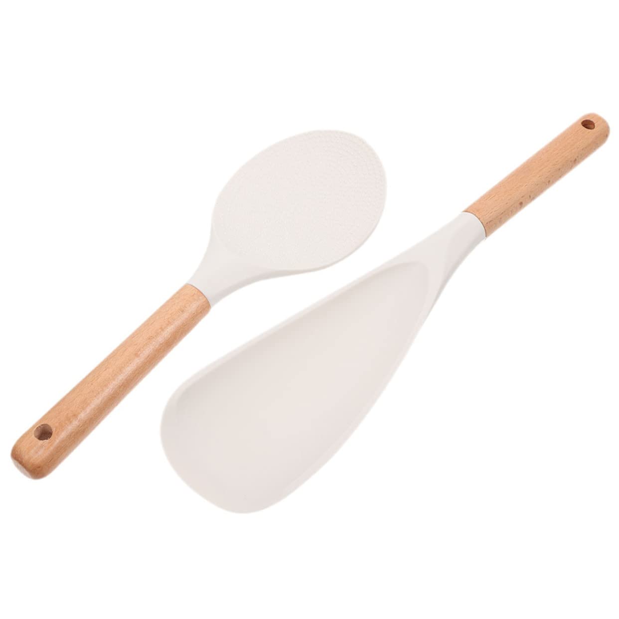 OUNONA 2Pcs Silicone Rice Paddle Spoon Non Stick Heat Resistant Kitchen Utensils for Easy Serving and Scooping Rice Kitchen Accessory for Home and Restaurant Use