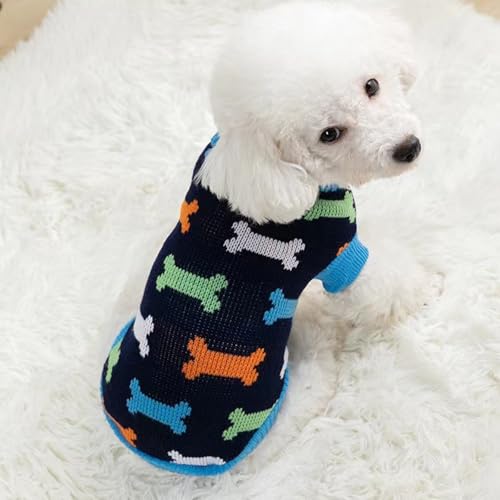 Dog Jumper,Warm Dog Sweater for Small Dogs Winter Knitted Pet Pullover Soft Turtleneck Dog Clothes Vest Pet Apparel for Yorkshire Jack,Chihuahua,Welsh Corgi,Cat (Blue, M) - Image 5
