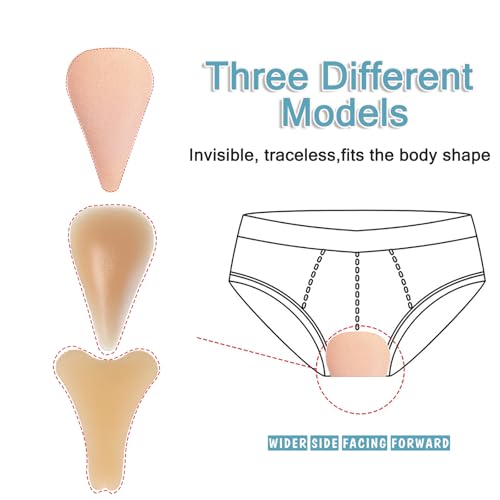 3pcs Camel Toe Concealer,Adhesive Reusable Silicone Camel Hider Soft Pad,Seamless Anti-Camel Insert Cover, Invisible Toe No Camel Guard for Women Swimsuits, bikini, Yoga pants (Beige)4
