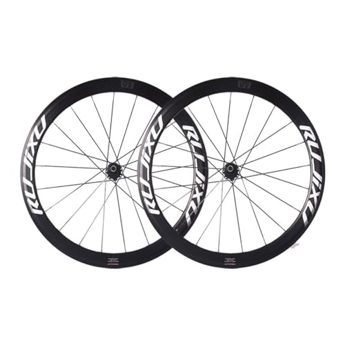 MirOdo 700C Rennrad-Laufradsatz Ultraleichte Vorder-Und Hinterräder Aus Alu-Legierung Schnellspanner-Laufradsatz Felgenhöhe 50mm V/C-Bremsen Abgedichtete Lagernaben Unterstützung 8–11-Gang-Kassette