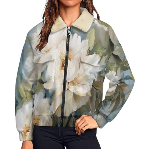 Manteaux chauds d'extérieur veste polaire femme et blouson chic imprimé ancien