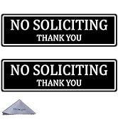 Wisdompro 2 Pack No Soliciting Sign for House, Self Adhesive Acrylic No Solicitor Sticker / No So...