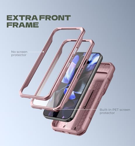 Coque de protection robuste résistante aux chocs Google Pixel 10 Pro XL rose - 4