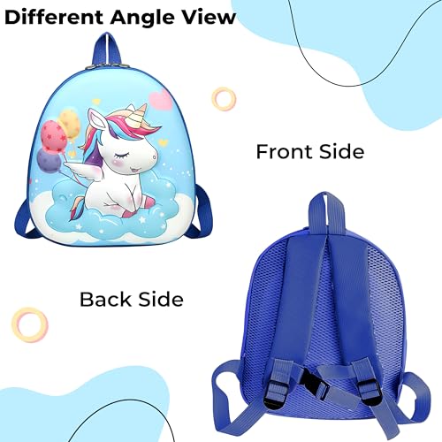 Image of Bembika School Bag The Perfect Children Backpack and School Bags for Kids Compact Stylish Backpack for Kids Exceptional-Quality Kids Kindergarten Backpack and Travel Backpack- (Unicorn|Blue)