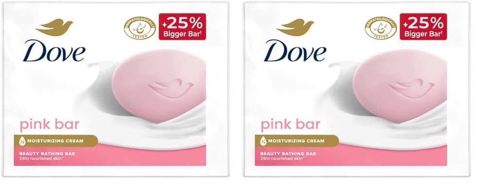 Image of Dove Pink Beauty Bar pack of 6, 125g each for Even Toned Nourished Skin with Plant Based Cleansers and pH balanced formula