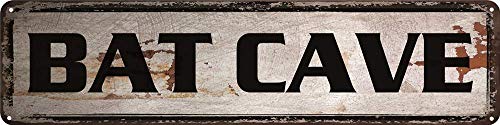 Bat Cave Metal Street Sign Garage Home Wall Decor Poster Retro Vintage 4x16 Inch Tin Sign Bat Cave Metal Street Sign Garage Home Wall Decor Poster Retro Vintage 4x16 Inch Tin Sign