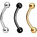 Body Candy Anodized Titanium Steel Color Multi Curved Eyebrow Ring Set of 5 16 Gauge 5/16