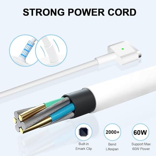 SCOVEE 45 W T-Tip-Ladegerät für Mac Book Air, Adapter T-Tip 45W Schnell kompatibel mit Mac Book Air 11 Zoll und 13 Zoll 2012-2017, für die Modelle Carbonschwarz, A1435, A1436, A1465, A1466